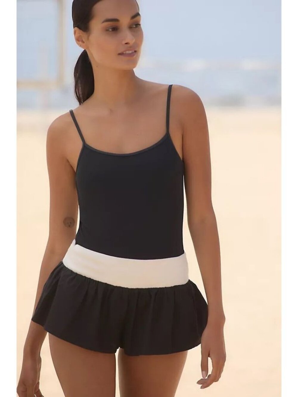 NWT Anthropologie Colorblock Micro Shorts Black White Small